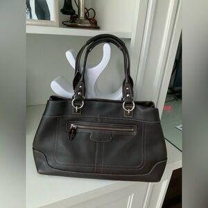Classic Dark Brown Leather Tote Bag